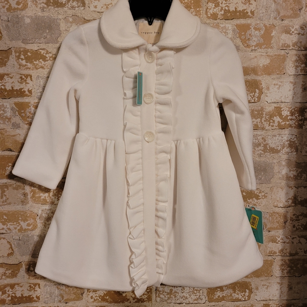 Copper Key Girls White Coat